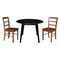 International Concepts 42 in. Solid Wood Round Dual Drop Leaf Dining Table with 2 Chairs in Black/Distressed Oak K46-42DL-C42-2-2 - alternate 1